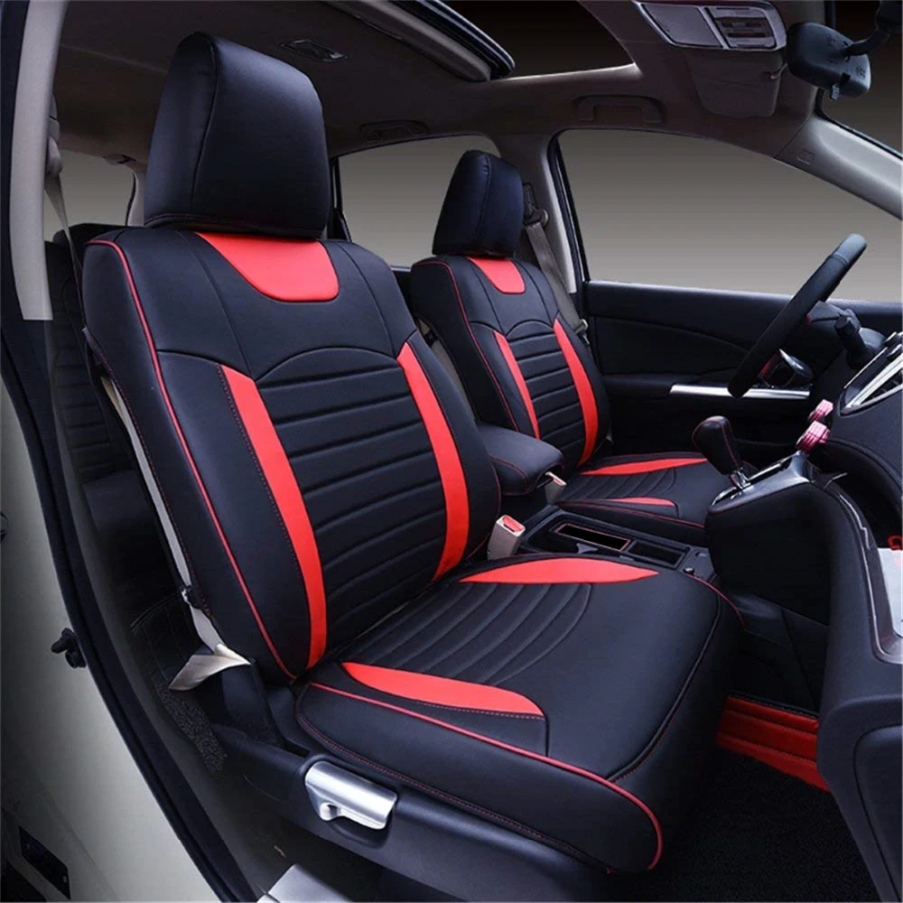 Seat Proetction Чехлы для Honda CRV передний задний весь набор черный красный стежок без эффекта для подушки безопасности чехол для сиденья для CRV