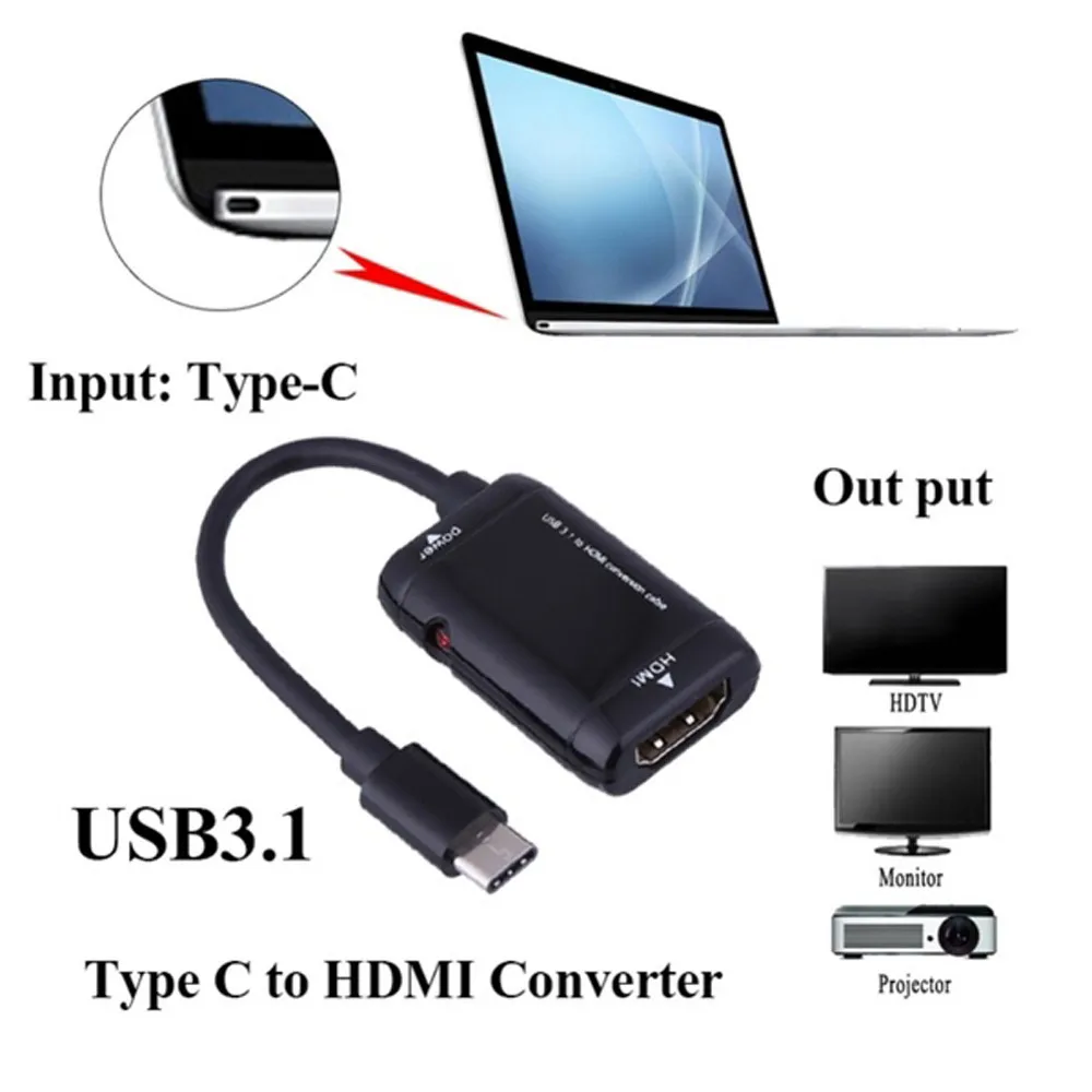 type c to hdmi hub adapter switch Type-C USB3.1 Male To 1080P HDMI Female Video Adapter Converter Cable For HDTV z7 type c to hdmi hub adapter switch Type-C USB3.1 Male To 1080P HDMI Female Video Adapter Converter Cable For HDTV z7
