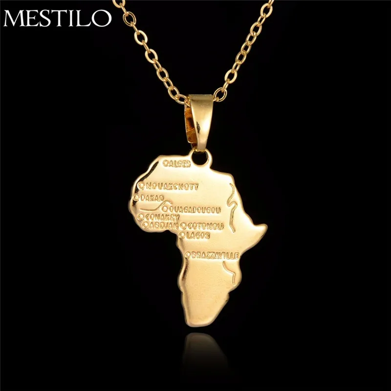 Fashion Hip Hop Gold Dubai Jewelry African Map Coin Custom Necklaces