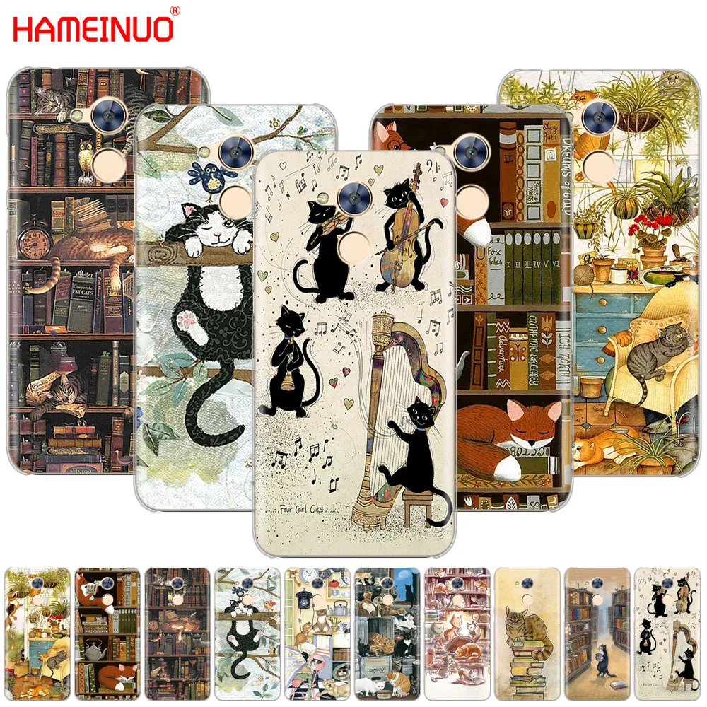 HAMEINUO cats and the library tree Cover Case for Huawei Honor V10 4A 5A 6A 6C 6X 7X 8 9 NOVA PLUS LITE | Мобильные телефоны и