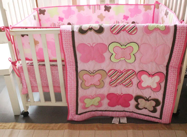 Promotion 4pcs Embroidery Baby Crib Bumper Infant Bed Bumper Soft