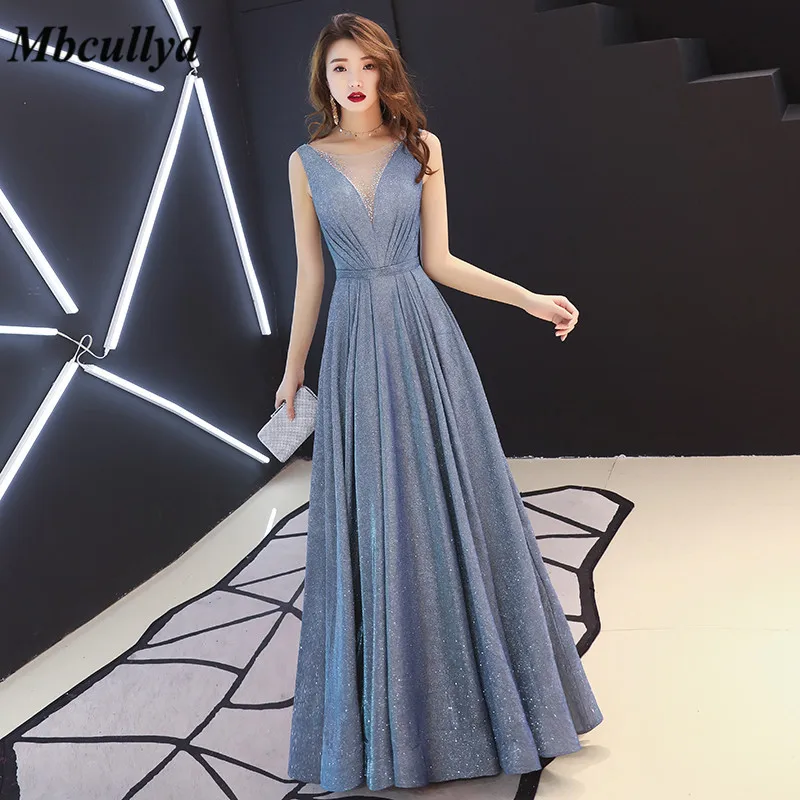 

Mbcully Bridesmaid Dresses 2019 Sheer Scoop Neck Long Maid Of Honor Dress Party Wedding Guest For Women Cheap Free Shipping