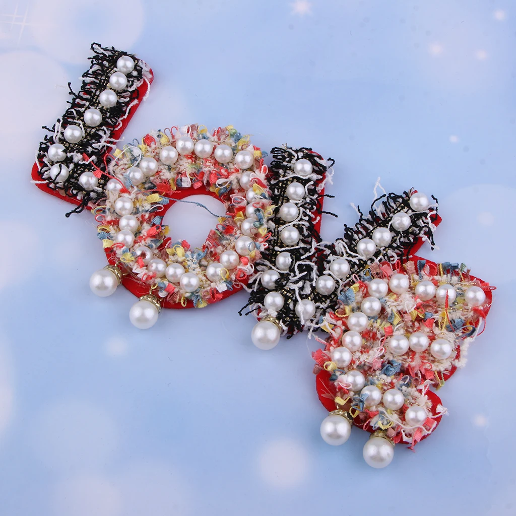 1 Set /4 Letters Crystal Pearl Beads Patches LOVE Style Clothes Embellishments Applique Decorations for Repair/Design