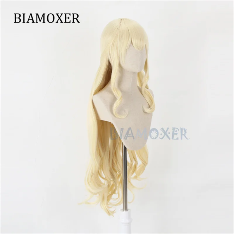 100 см аниме Goblin Slayer Priestess Cosplay Wig светло Золотые длинные прямые волосы парики| |