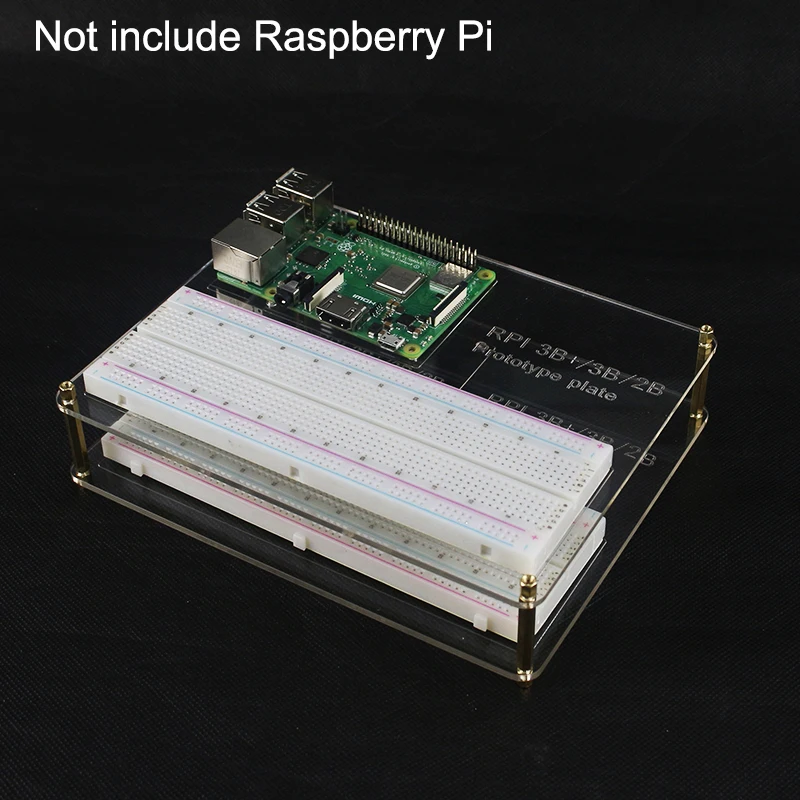 

2 Set Raspberry Pi Acrylic Experiment Plate + Breadboard Board + Jumper Wire Cable for Raspberry Pi 3 Model B+ 3B 2B