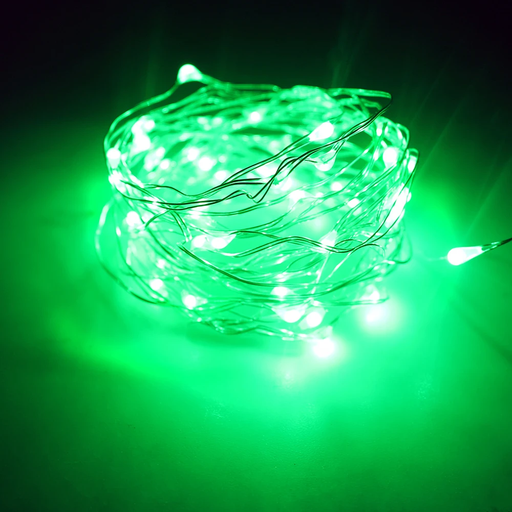 Гирлянда светодиодная медная с питанием от батарейки AA 2/3/4/5 м|fairy lights|string fairy lightsled