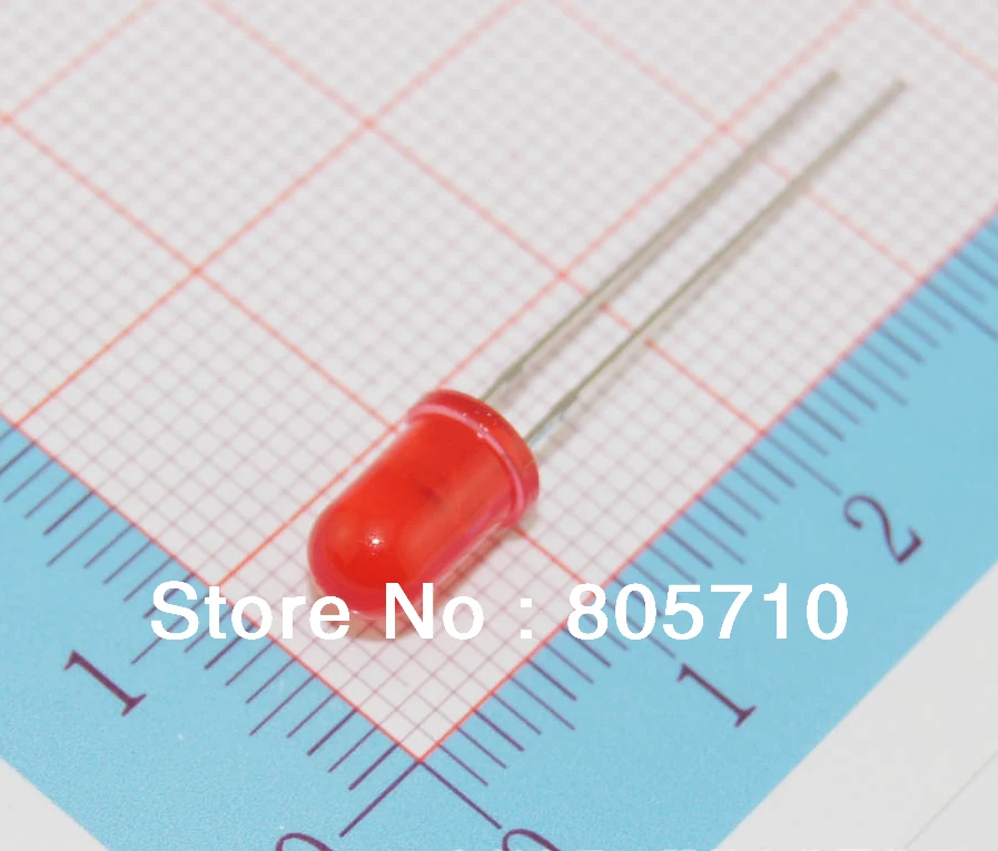 

Red LED Lamp, 3mm Red Diffused Lens, 3mm round LED, 620-661nm wavelength, General Brightness 6.6mcd 2.1V20mA 2000pcs/lot