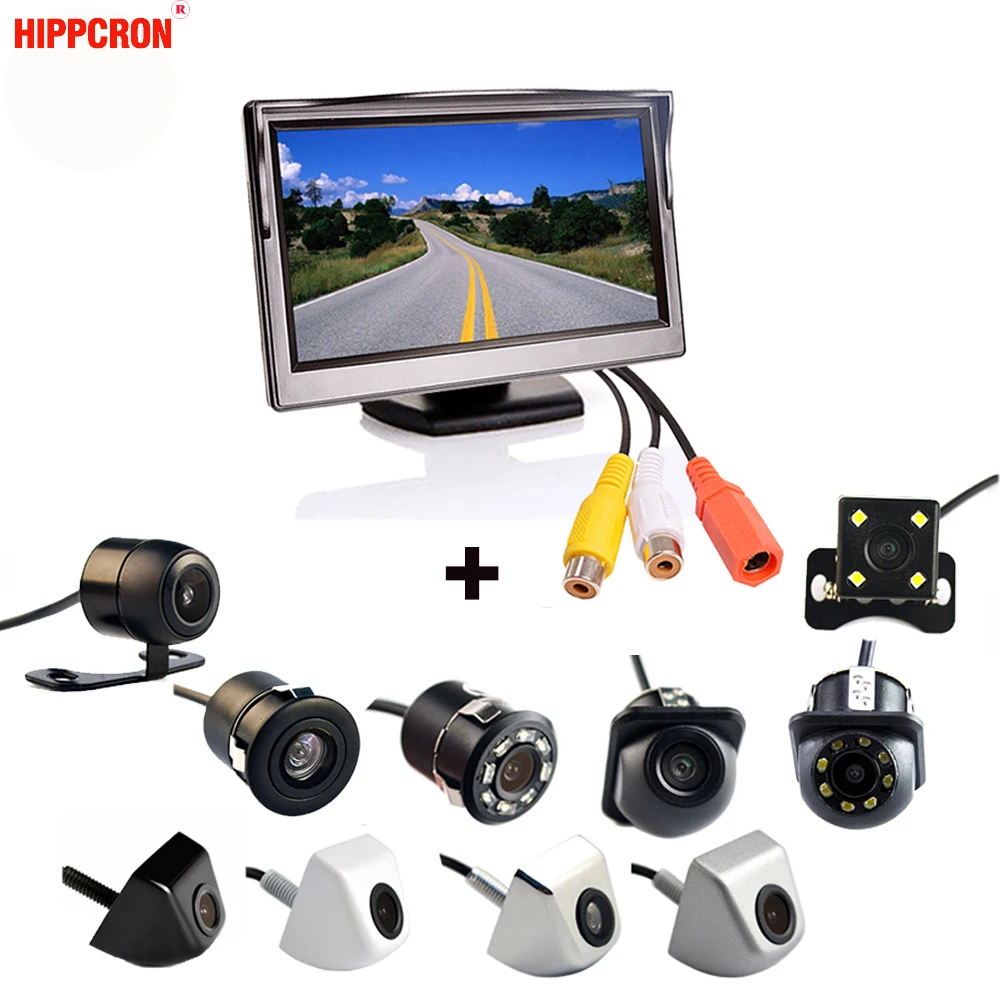 

2In1 Car Parking System Kit 5" Desktop Bracket TFT LCD Color Monitor 5 Inch HD Display Screen + Rear View Camera Waterproof