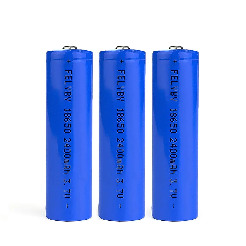 FELYBY pila 18650 3,7 v Перезаряжаемый Аккумулятор au lithium accu 18650 Аккумулятор для laserpen бренд Высокое качество 2400mAh - Цвет: 3PCS