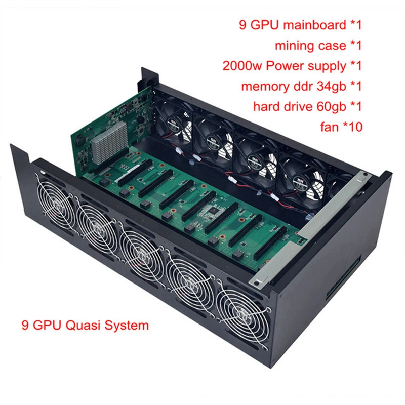 Чехол для майнинга, рамка для ПК, USB miner rig, серверная стойка PCIE 16x, материнская плата BTC XMR для P106 RX470 480 RX 570 580 gtx 1060 9, видеокарта