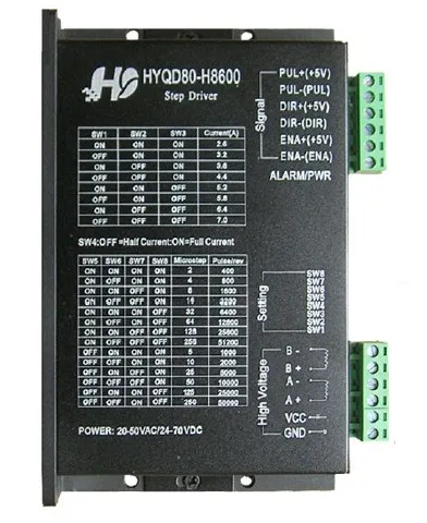 Драйвер шагового двигателя H8600 7A 24в 70в DC Microstep 256 для NEMA23 NEMA34 двигателя|stepper motor