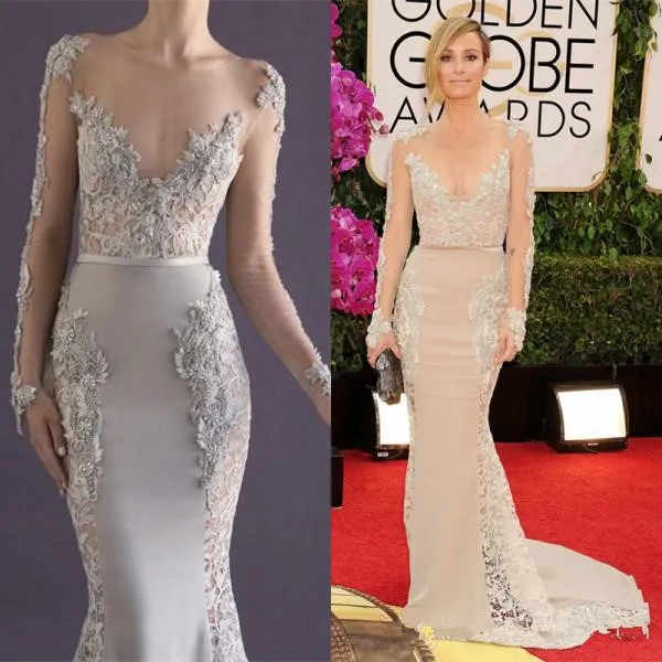 

free shipping new hot&sexy 2017 long sleeve miley cyrus special occasion vestidos party prom evening gown lace celebrity dresses