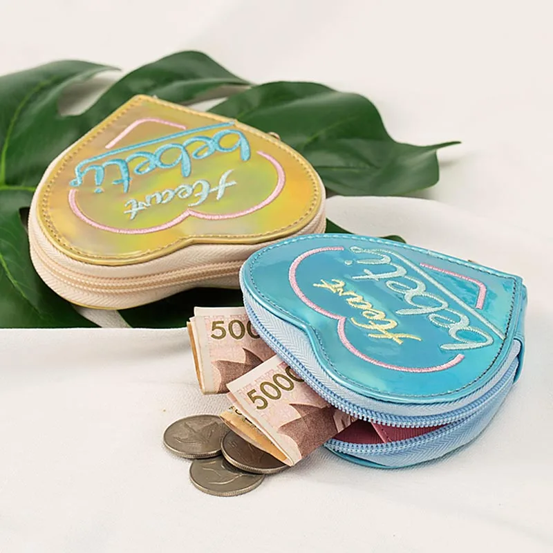 

Mini Women Day Clutches Small Change Holder Letters Heart Shape Coin Pocket Lovely Key Holder Credit Card Bag