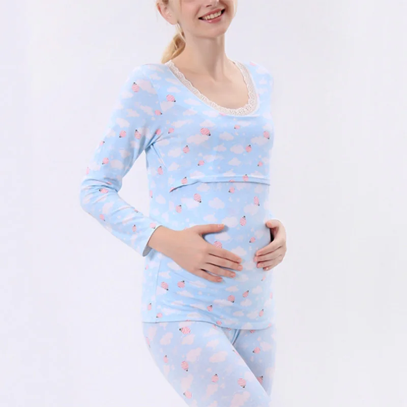 New Nursing Pajamas Sets Comfy Sleepwear Maternity Pijamas