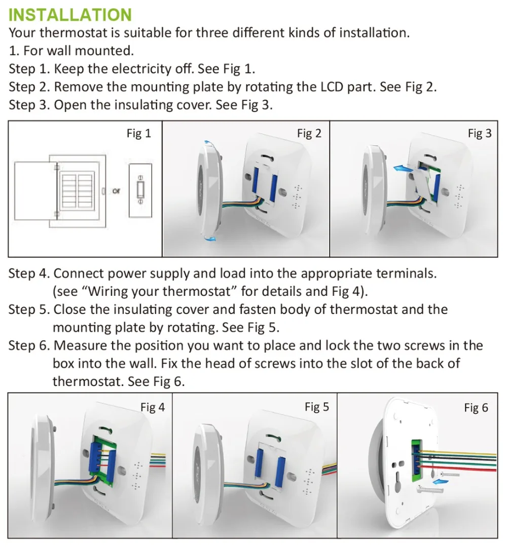 24VAC ℃＆℉ changeable heat pump Heat transfer controller THERMOSTAT WIFI for Room temperature adjustment