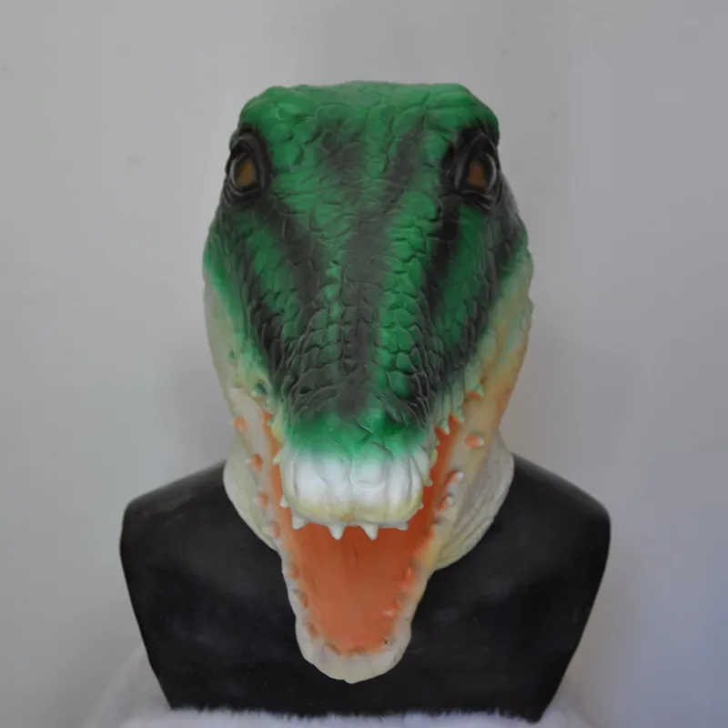 Горячая животных полная голова удивительный Крокодил Маска впечатляющий костюм реалистичный Хэллоуин
