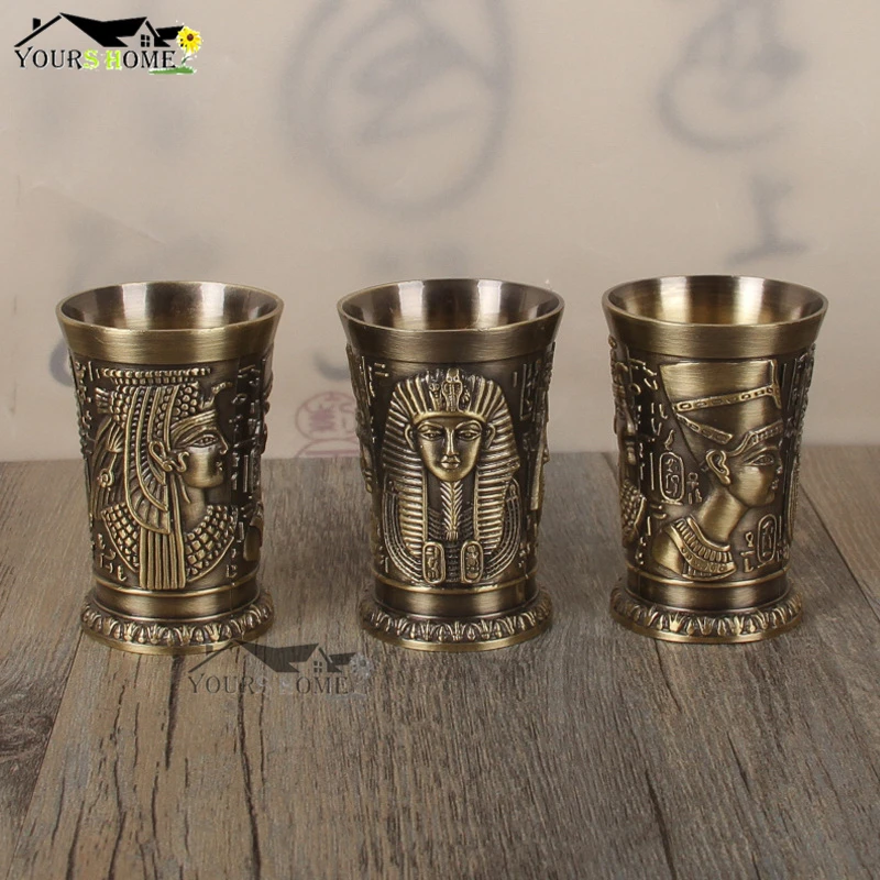 

1PCS 40ml Metal Alloy Creative Ancient Egypt Shot Glass Bar Drinkware Accessory