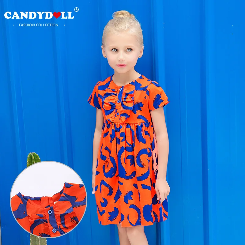 Candydoll 2017 Children Girls Dresses Summer Princess Print Dress Baby