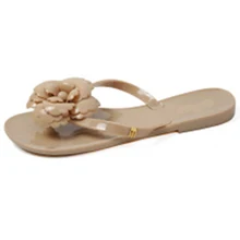 2017 flower Thong Jelly Shoes Woman Jelly Flip Flops Women Sandals Ladies Flat Slippers Zapatos Mujer Sapatos Femininos