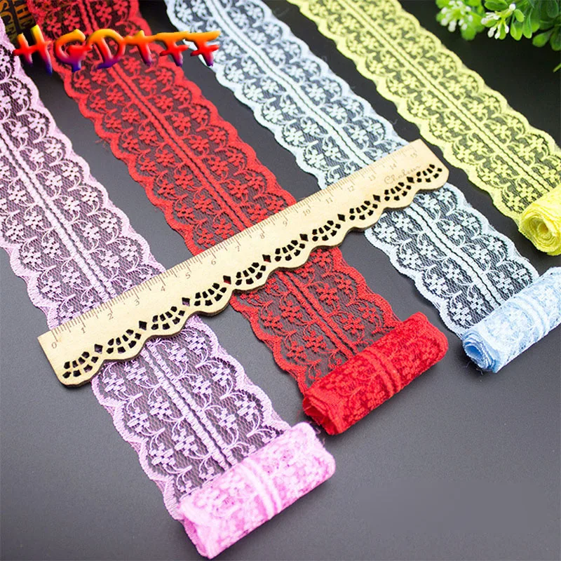 

10 yards Lace Ribbon Tape Width 45MM Trim Fabric DIY Embroidered Net Cord For Sewing Decoration african lace fabric Handicrafts