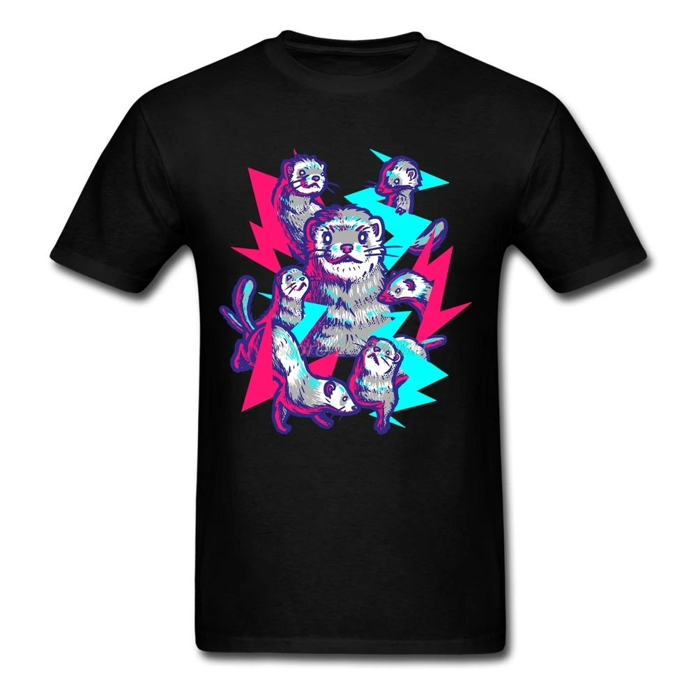 Мужская хлопковая футболка с круглым вырезом и принтом хорьки|tee shirt|mens tee shirtstee shirt