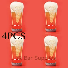 4 штуки, 16 унций, пивная стеклянная бутылка в форме перевернутого стекла, пивная бутылка, кружка