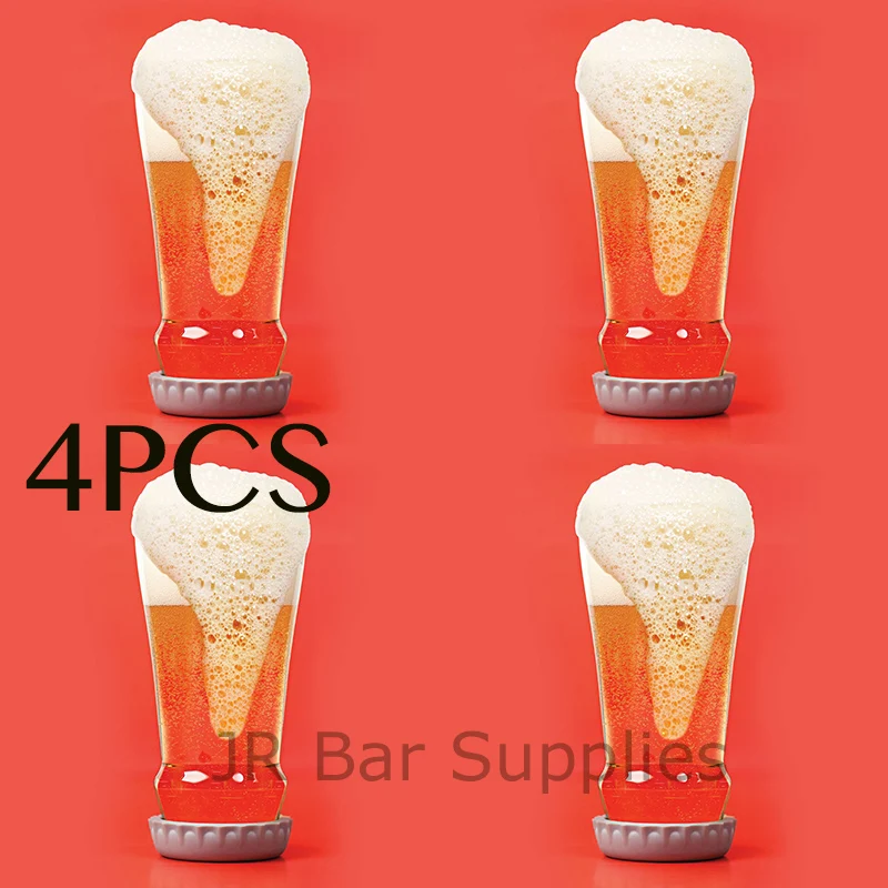 Free Shipping 4Piece Bottoms Up 16 Ounces HOPPED UP Beer Glass Bottle