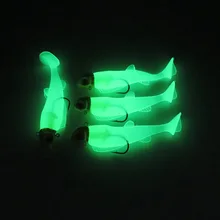 Minfishing 2 Pcs Wobbler Jig Head Luminous Soft Body Fishing Lure Crankbait Silicone Artificial Bait with Weight 4g/8.5g/16g