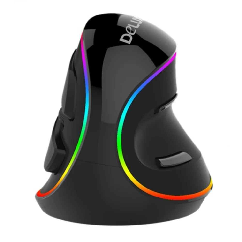 

Delux M618 Plus Vertical Mouse Ergonomic Right Wired RGB 6 Button 1600 4000 DPI Computer Ergonomic Mouses Wired USB for PC