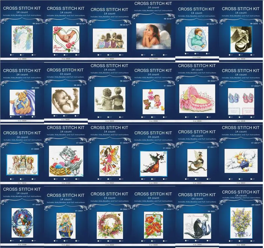 

oneroom Cross Stitch Embroidery Kits 14CT Animal Cotton Thread Painting DIY Needlework DMC New Year Home Decor 5