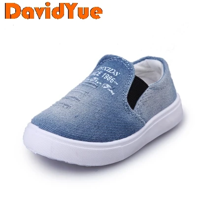 Davidyue Брендовая детская Обувь для мальчиков Обувь для девочек Повседневная парусиновая обувь Спортивная обувь модные плоские легкие