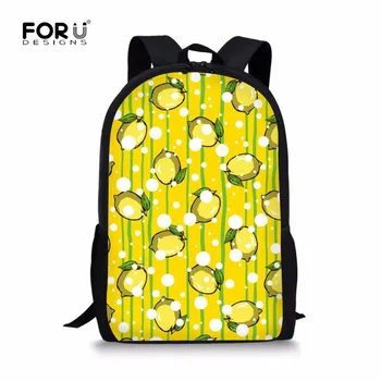 

FORUDESIGNS Lemon Pattern Kids Backpack Girls School Bags Orthopedic Backpack Student Fashion Satchel Schoolbag Mochila Infantil