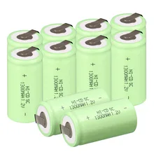 Anmas power! 10 шт набор Sub C аккумулятор SC 1,2 V 1300 mAh Ni-Cd nicd, перезаряжаемый аккумулятор 4,25 см* 2,2 см-зеленый цвет