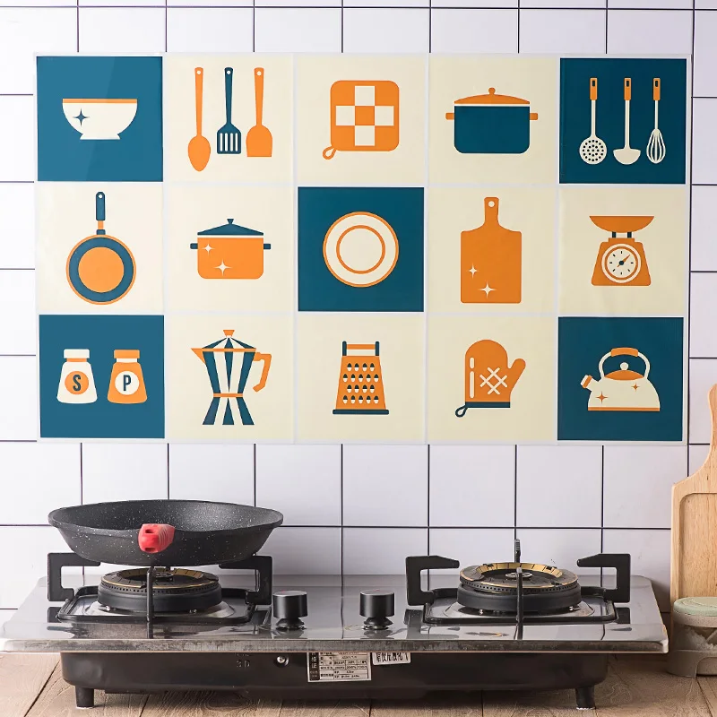 Kitchen Self adhesive Waterproof wallpaper anti oil wall papers 45CM