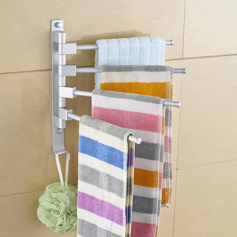 Suction Cup Rotating Bathroom Movable Towel Rack Bars Rotary Storage