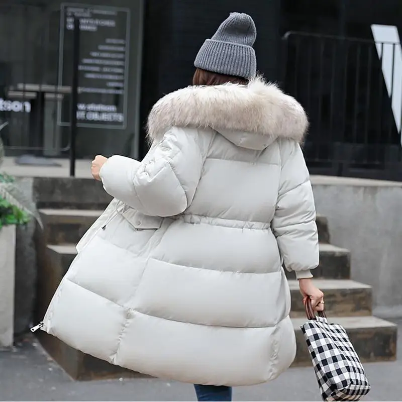 

New Fashion Warm Winter Jacket 2018 Women Big Fur Thick Slim Female Jacket Winter Women Hooded Coat Down Parkas Long Outerwear
