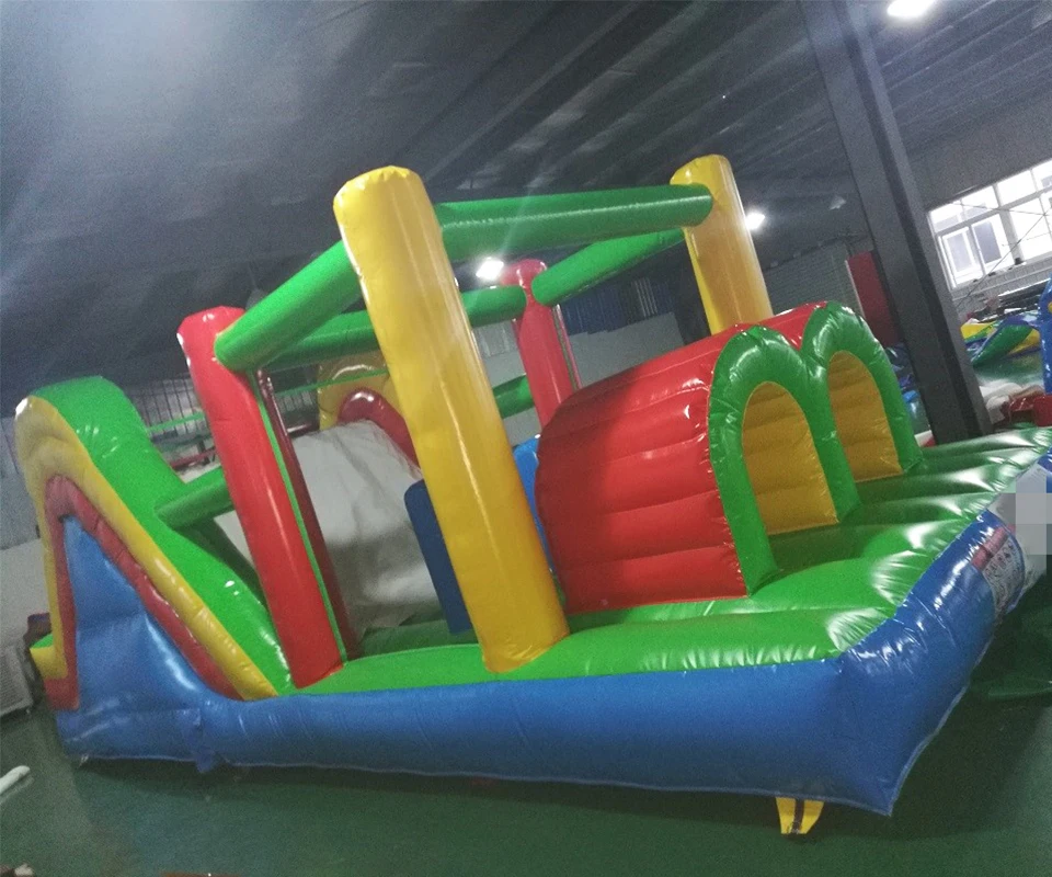 

Outdoor PVC inflatable obstacle course playground for children inflatable slide jumping bouncer for kids