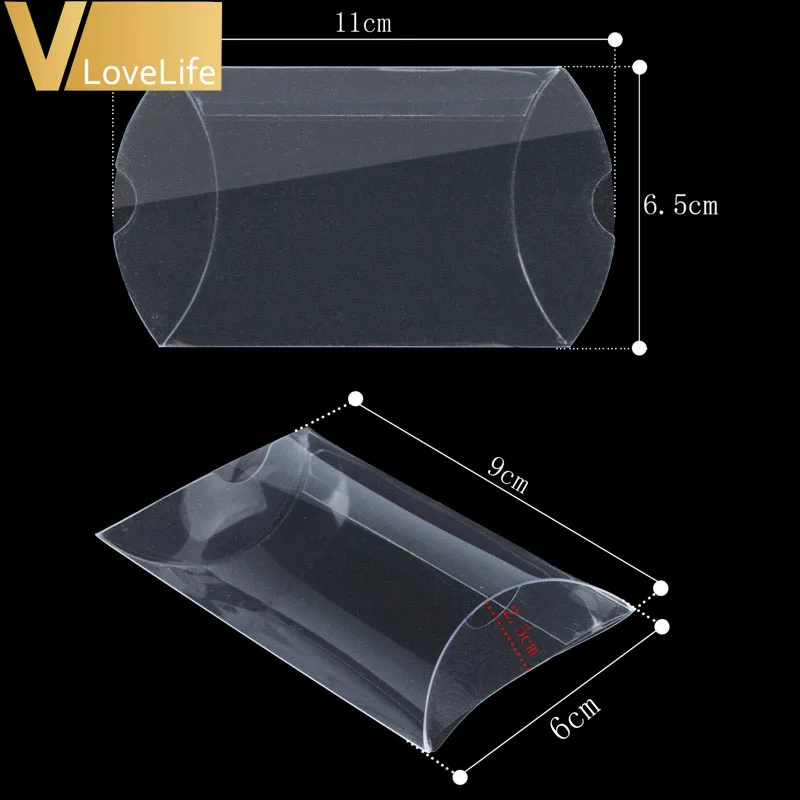 50 шт./лот прозрачная коробочка для сладостей коробка в форме подушки подарки из ПВХ коробка для ювелирных изделий свадебный подарок Свадебная вечеринка матовые сладкие поставки Коробки