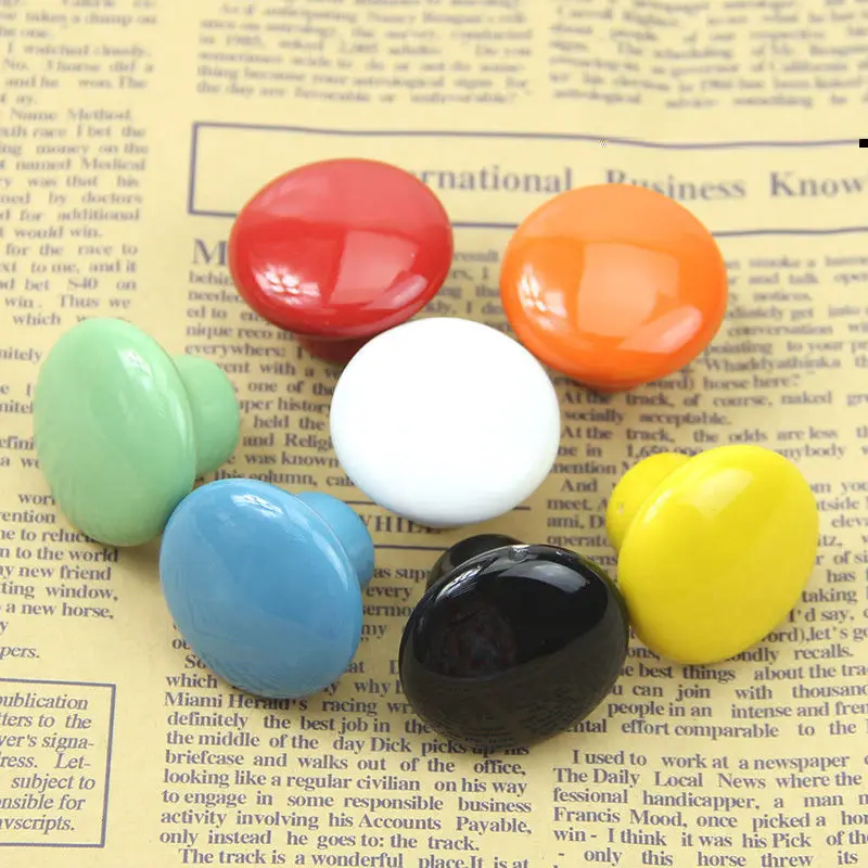 Colorful Ceramic Round Cabinet Wardrobe Drawer Cupboard Knob Drawer Pull Handles