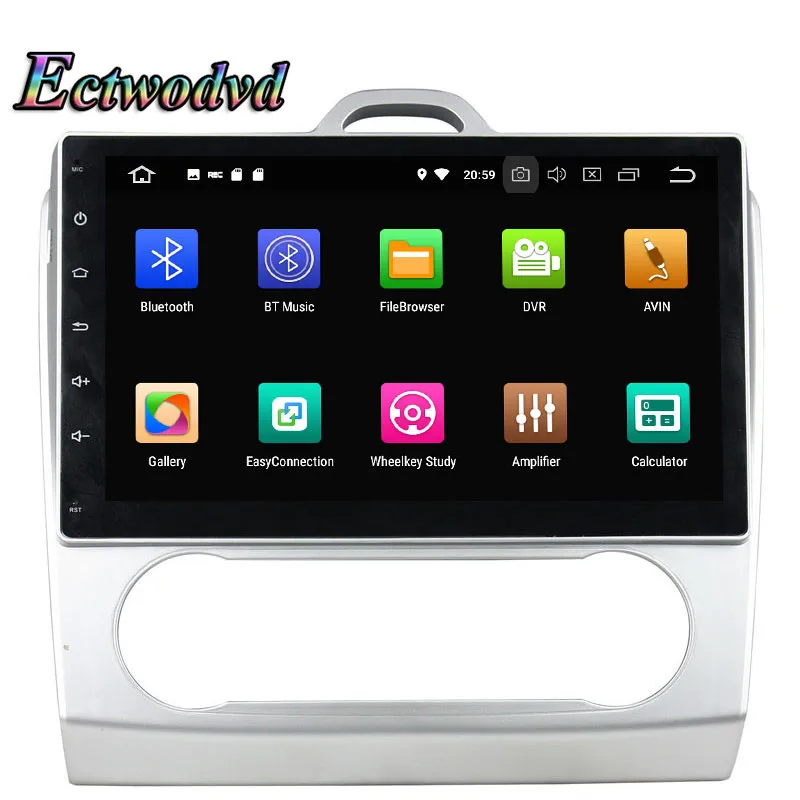 Sale Ectwodvd Octa Core 4G RAM 64G ROM Android 9.0 Car Multimedia DVD Player GPS HeadUnit for Ford Focus 2007 2008 2009 2010 2011 AT 1