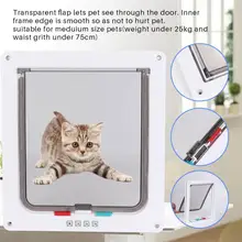 Lockable Dog Cat Kitten Door Security Flap Door ABS Plastic XL Animal Small Pet Cat Dog Gate Door Pet Supplies