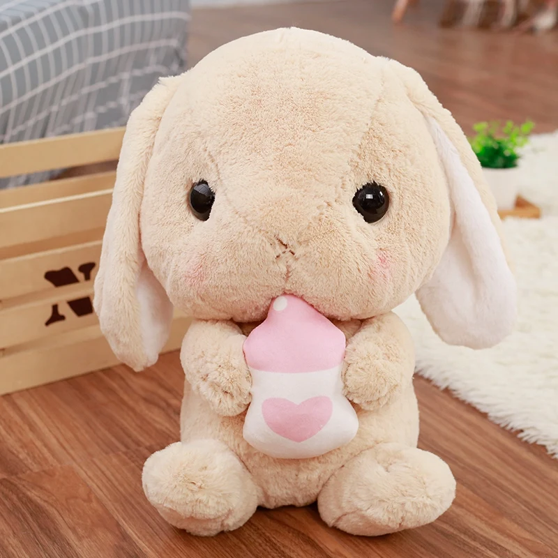 

4kinds Cute Long Ears Rabbit With Milk Bottle Rosette Radish And Biscuits Soft Animal Plush Toy Stuff Doll Gift For Children