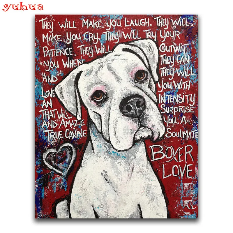 

Full Round Diamond embroidery Cartoon puppy Full Square Diamond painting Cross stitch dog DIY 3D Diamond mosaic Colorful Bulldog