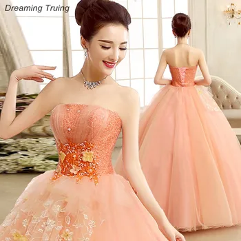 

Vestidos De 15 Ball Gown Off Shoulder Boat Neck Long Peach Quinceanera Dress Appliques For Quinceanera 15 Years Sweet 16 Dresses
