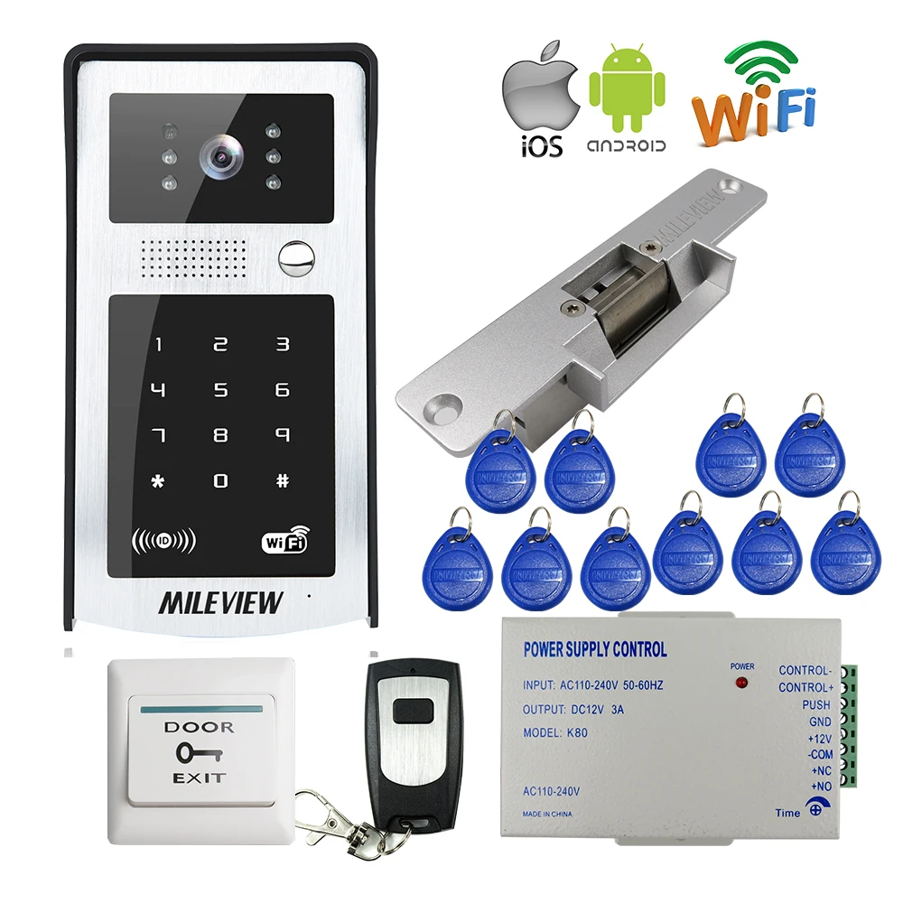 

Free Shipping 960P AHD WIFI IP 7" Touch Screen Video Intercom Door Phone Record System Phone Remote View Unlock Door Camera