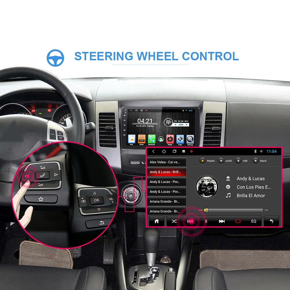 Автомагнитола 2DIN 10 1 дюйма Android 9 Wi Fi GPS для Mitsubishi Outlander XL 2007 2008 2009 2010 2011