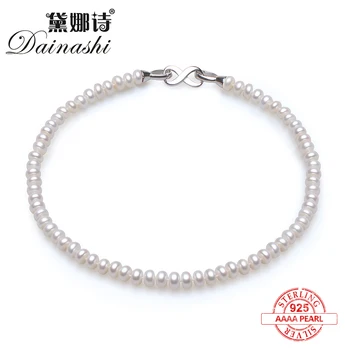 Dainashi classic and noble natural bread round pearl necklace with 925 silver accessories fine jewelry for party/wedding