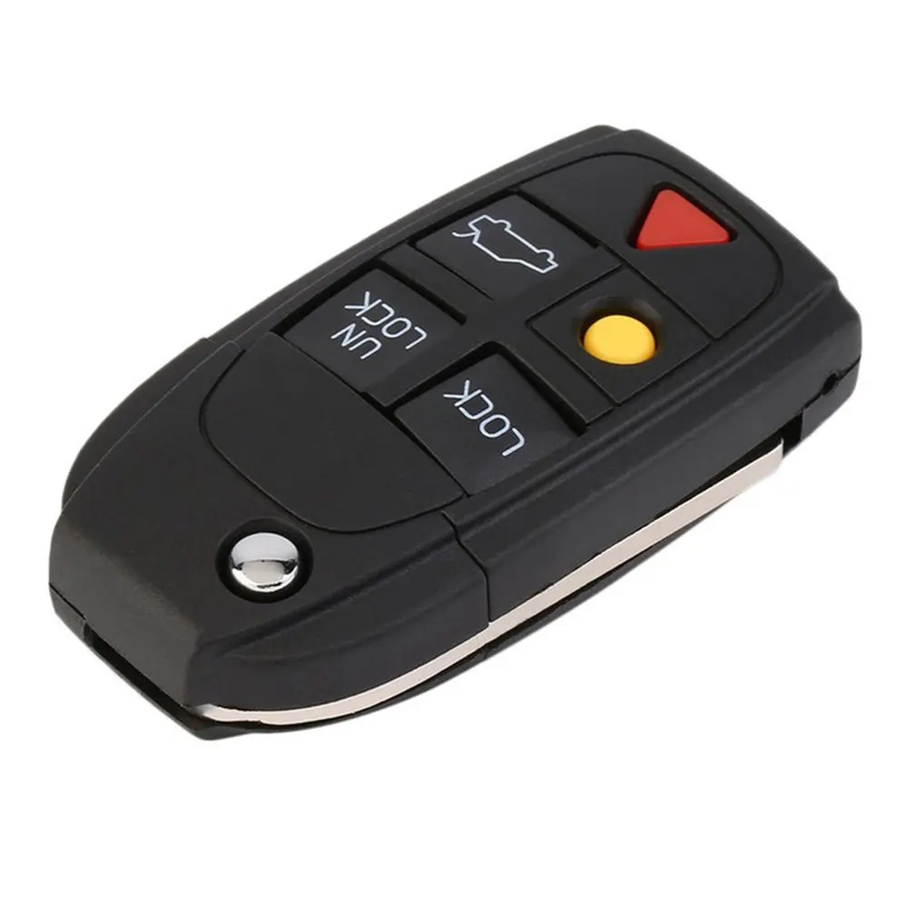 

Replacement Shell Folding Flip Smart Keyless Entry Remote Key Case Fob With 5 Buttons For VOLVO S80 S60 V70 XC70 XC90