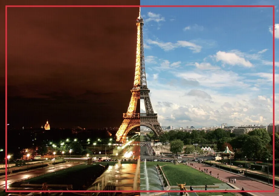 

Free Shipping 78*54mm Paris Day-Night Compare Picture Rigid Decoration Fridge Magnet 20048 Tourist Memorabilia Gift