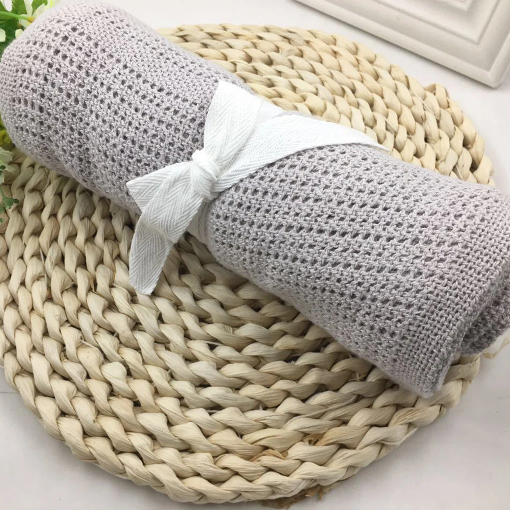 

80*100CM Newborns Knitted Swaddle Wrap Muslin Blankets Super Soft Toddler Winter Sleeping Bedding Carseat Cover Baby Bunny Quilt